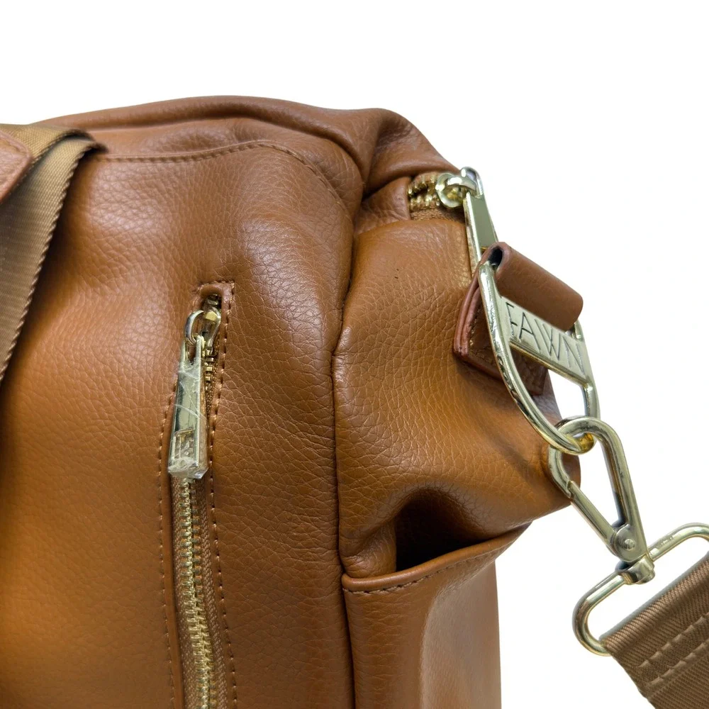 Fawn Design‎ Large Diaper Bag Backpack Cognac Vegan Leather Convertible